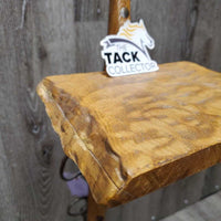 Vintage Wood Harness Hame & Horseshoe Base small Table *vgc, dusty, bent rings, splitting wood, rough edges
