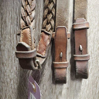 Flat Leather Bridle, Laced Reins *gc, dirt, stains, loose keepers, older, cracks

