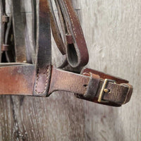 Flat Leather Bridle, Laced Reins *gc, dirt, stains, loose keepers, older, cracks