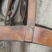 Flat Leather Bridle, Laced Reins *gc, dirt, stains, loose keepers, older, cracks