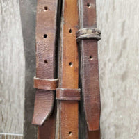 Flat Leather Bridle, Laced Reins *gc, dirt, stains, loose keepers, older, cracks