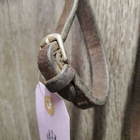Padded Leather Bridle, v.Thick Braided Reins *NO Noseband, gc, rubs, residue, v.stiff hooks, loose keepers, edge scrapes, dents