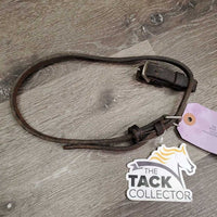 Flat Soft Leather Flash, Buckle on Noseband Attachment *gc, trimmed end, residue, faded, clean, dents, rubs, scrapes