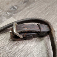 Flat Soft Leather Flash, Buckle on Noseband Attachment *gc, trimmed end, residue, faded, clean, dents, rubs, scrapes