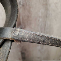 Rsd Leather Bridle, Thick Braided Reins *gc, dirt, scraped edges, tight keepers, loose browband
