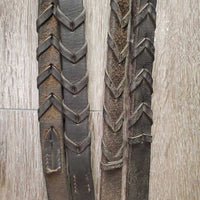 Rsd Leather Bridle, Thick Braided Reins *gc, dirt, scraped edges, tight keepers, loose browband

