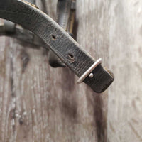 Rsd Leather Bridle, Thick Braided Reins *gc, dirt, scraped edges, tight keepers, loose browband
