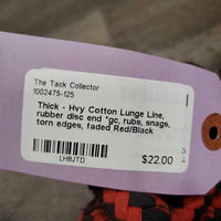 Thick - Hvy Cotton Lunge Line, rubber disc end *gc, rubs, snags, torn edges, faded
