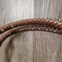 Leather Western Hand Bag - Purse, Braided Handles, Zipper Top *vgc, peeled v.handles, rubs & faded spots
