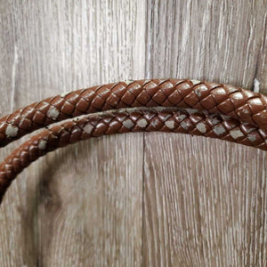 Leather Western Hand Bag - Purse, Braided Handles, Zipper Top *vgc, peeled v.handles, rubs & faded spots