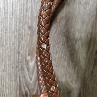 Leather Western Hand Bag - Purse, Braided Handles, Zipper Top *vgc, peeled v.handles, rubs & faded spots
