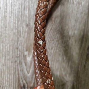 Leather Western Hand Bag - Purse, Braided Handles, Zipper Top *vgc, peeled v.handles, rubs & faded spots