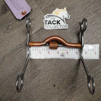 LS Med Port Western Curb Bit, Center Copper Roller *gc, clean & drt/residue, chews, stains, scratches, dents, peeled?spotty copper
