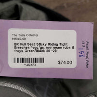 Full Seat Sticky Riding Tight Breeches *vgc/gc, mnr seam rubs & frays
