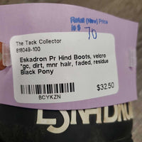 Pr Hind Boots, velcro *gc, dirt, mnr hair, faded, residue