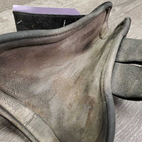 Pr Open Front Boots, velcro *gc/fair, v.dirty, hair, scrapes, faded