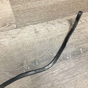 Flat v.narrow Bling Browband *gc/fair, unglued bling back, sliced/scraped edges, missing bling