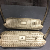 Pr Fine Stirrup Irons, grips *vgc, mnr dirt, scratches & rubs
