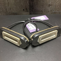 Pr Fine Stirrup Irons, grips *vgc, mnr dirt, scratches & rubs
