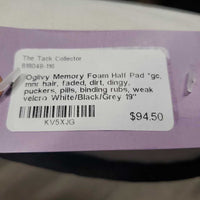 Memory Foam Half Pad *gc, mnr hair, faded, dirt, dingy, puckers, pills, binding rubs, weak velcro