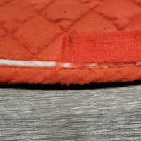 Quilt Jumper Saddle Pad "Reindeer", 1x piping *gc/fair, clean, v. rubbed, pilly, threads, puckers, faded, mnr hair, dirt
