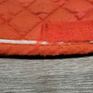 Quilt Jumper Saddle Pad "Reindeer", 1x piping *gc/fair, clean, v. rubbed, pilly, threads, puckers, faded, mnr hair, dirt