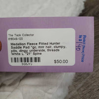Fleece Fitted Hunter Saddle Pad *gc, mnr hair, clumpy, pills, dingy underside, threads
