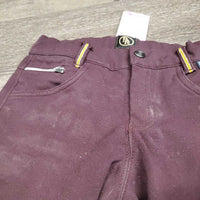 JUNIORS Hvy EuroSeat Breeches *gc, dirt, pilly, rubs, faded, snags
