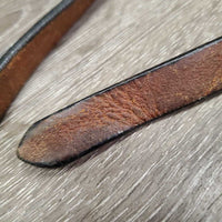 76.5" Soft Rolled & .5"wide Leather Showmanship Lead Shank, Buckle End, 29" Fine Nose Chain *vgc/xc, clean, mnr rust