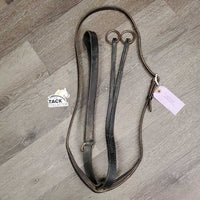Hvy Thick Western Running Martingale *gc, dirty, older, scrapes, stiff, dry, xholes, rusty rings