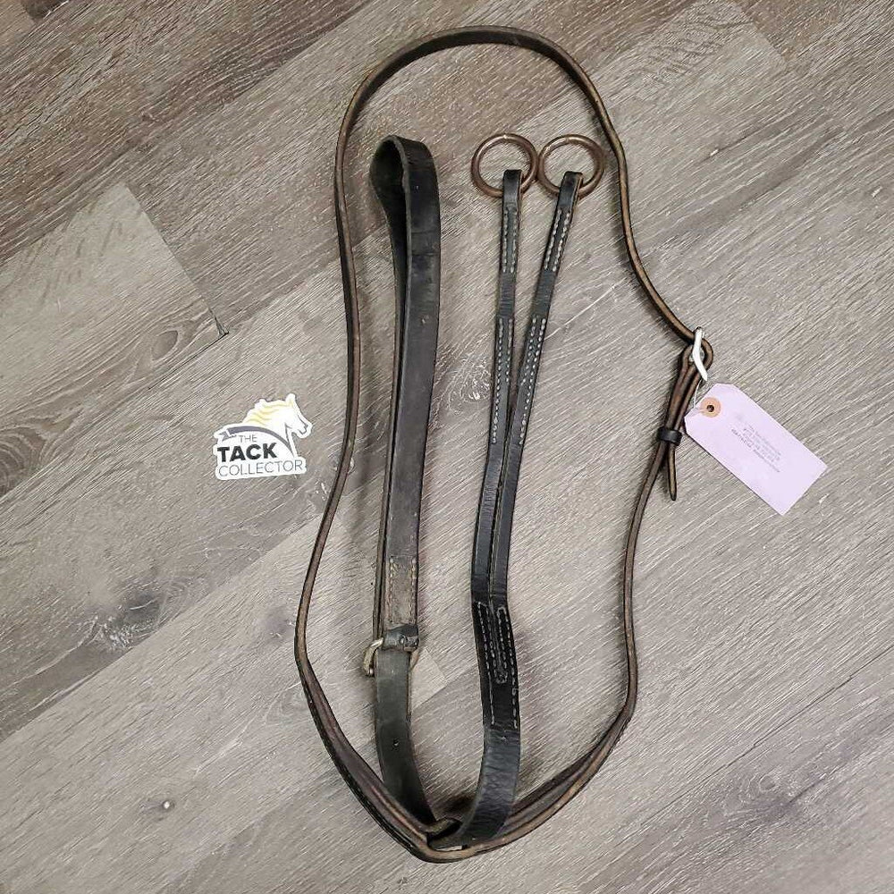 Hvy Thick Western Running Martingale *gc, dirty, older, scrapes, stiff, dry, xholes, rusty rings
