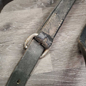 Hvy Thick Western Running Martingale *gc, dirty, older, scrapes, stiff, dry, xholes, rusty rings