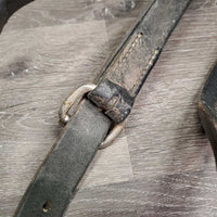 Hvy Thick Western Running Martingale *gc, dirty, older, scrapes, stiff, dry, xholes, rusty rings
