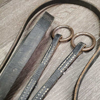 Hvy Thick Western Running Martingale *gc, dirty, older, scrapes, stiff, dry, xholes, rusty rings
