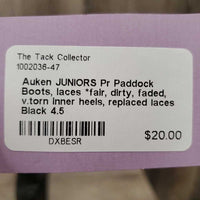 JUNIORS Pr Paddock Boots, laces *fair, dirty, faded, v.torn inner heels, replaced laces
