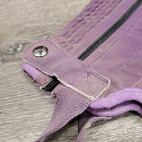 JUNIORS Half Chaps *gc/fair, v.dirty, stretched elastic, pilly edges, discolored, mnr hair, weak snaps, rubs, thin spots
