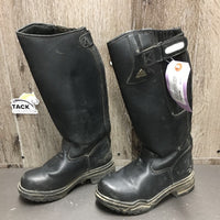 JUNIORS Winter Riding Boots, zips *gc, clean, mnr dirt/residue, scuffs, scrapes, scratches