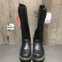 JUNIORS Winter Riding Boots, zips *gc, clean, mnr dirt/residue, scuffs, scrapes, scratches

