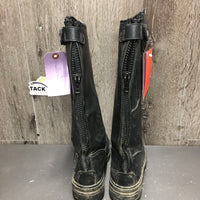JUNIORS Winter Riding Boots, zips *gc, clean, mnr dirt/residue, scuffs, scrapes, scratches