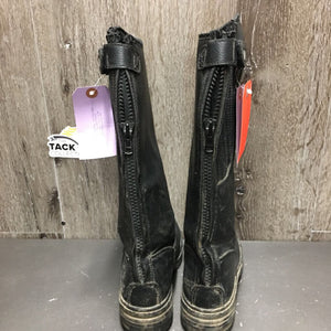 JUNIORS Winter Riding Boots, zips *gc, clean, mnr dirt/residue, scuffs, scrapes, scratches