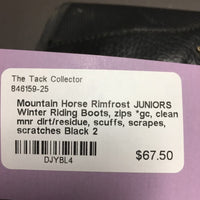 JUNIORS Winter Riding Boots, zips *gc, clean, mnr dirt/residue, scuffs, scrapes, scratches
