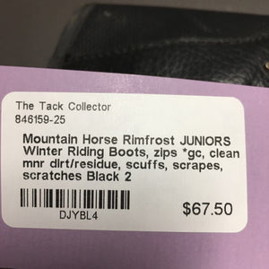 JUNIORS Winter Riding Boots, zips *gc, clean, mnr dirt/residue, scuffs, scrapes, scratches