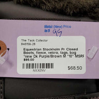 Pr Closed Boots, fleece, velcro, tags, bag *new