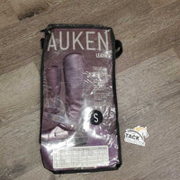 Leather Half Chaps, Back Zips, bag * gc, dirt, mnr hair, rubs, inside stains & clumpy, mnr stretched elastics
