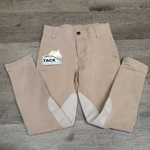 JUNIORS Hvy Cotton Breeches, Pull On *gc/fair, holes: knee & seat seam