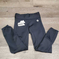 JUNIORS Fleece Winter Full Seat Riding Tight Breeches *gc/fair, seam puckers, v.pilly & snagged seat