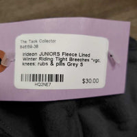 JUNIORS Fleece Lined Winter Riding Tight Breeches *vgc, knees: rubs & pills
