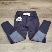 JUNIORS Fleece Lined Winter Riding Tight Breeches *gc, seat rubs & pills, stains, seam puckers