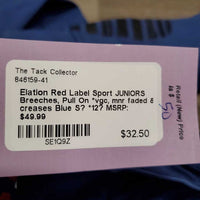 JUNIORS Breeches, Pull On *vgc, mnr faded & creases