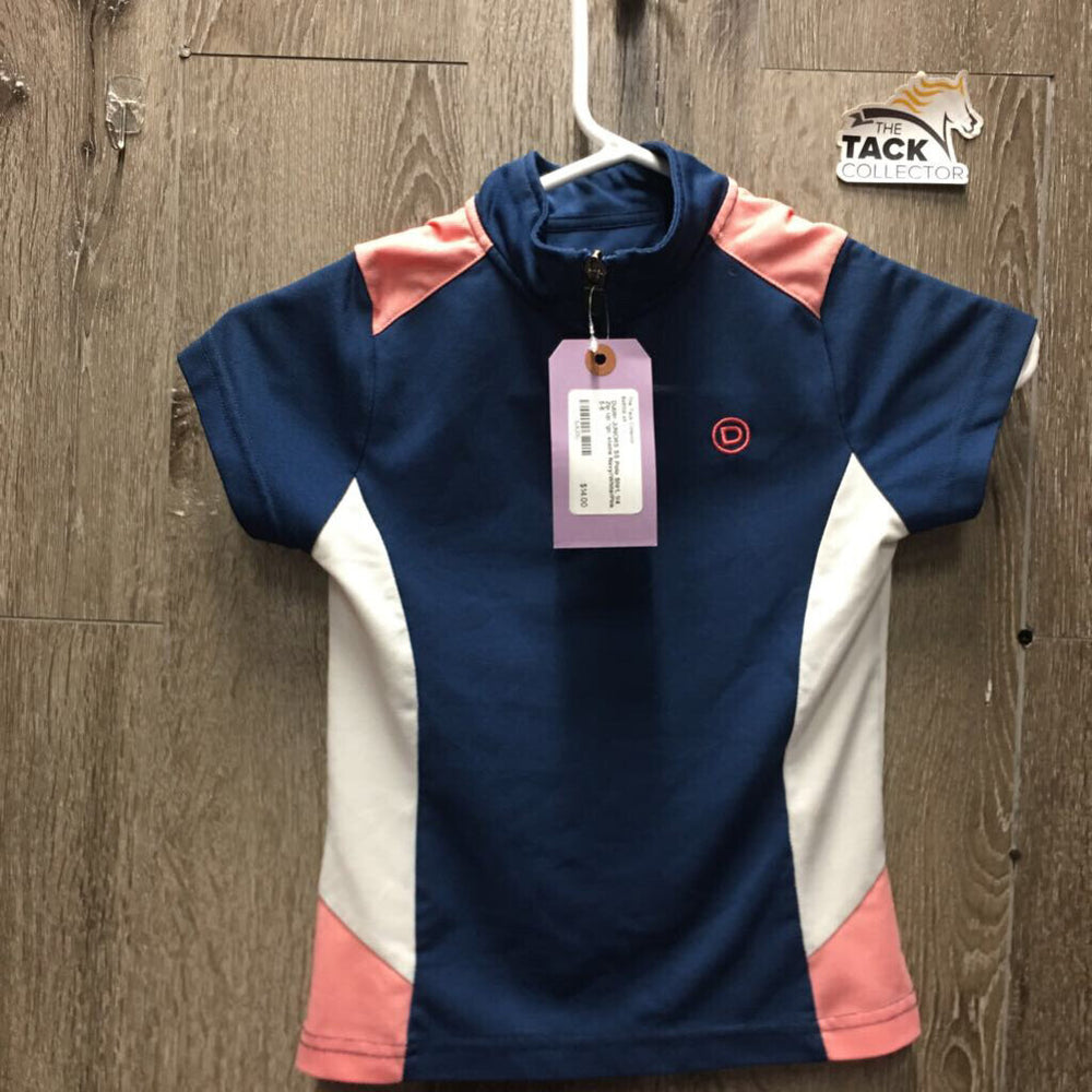 JUNIORS SS Polo Shirt, 1/4 Zip Up *gc, stains